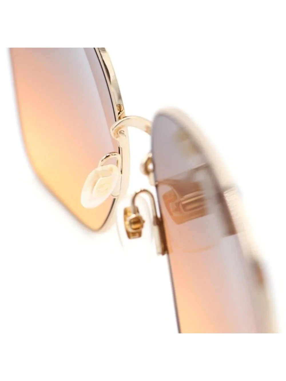 Gucci Square Horsebit Gradient Sunglasses Gold Brown 61 18‐140 Eyewear